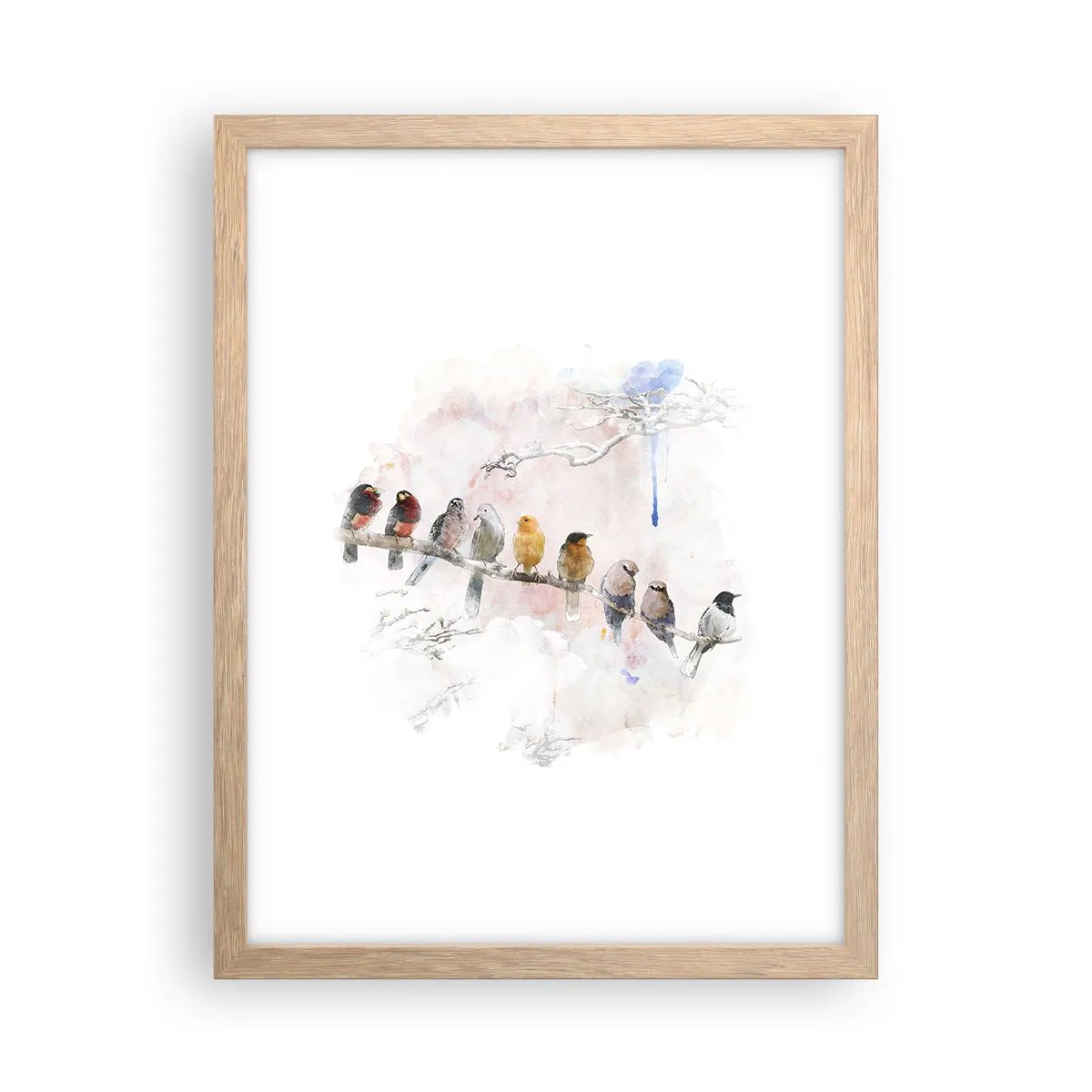 Poster in cornice rovere chiaro - Incontro alato - 30x40 cm