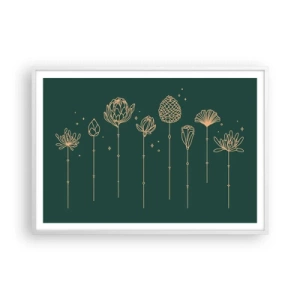 Poster in cornice bianca - La famiglia delle erbe - 100x70 cm