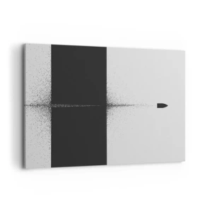 Quadro su tela - Stampe su Tela - Un proiettile simbolico in stile minimalista e astratto. - 120x80cm - Dritto allo scopo - Decorazione murale moderna per soggiorno e camera da letto ARTTOR