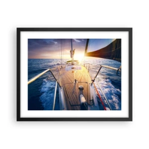 Poster in cornice nera - Correndo sulle onde - 50x40 cm