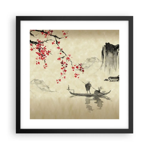 Poster in cornice nera - Nel paese dei ciliegi in fiore - 40x40 cm