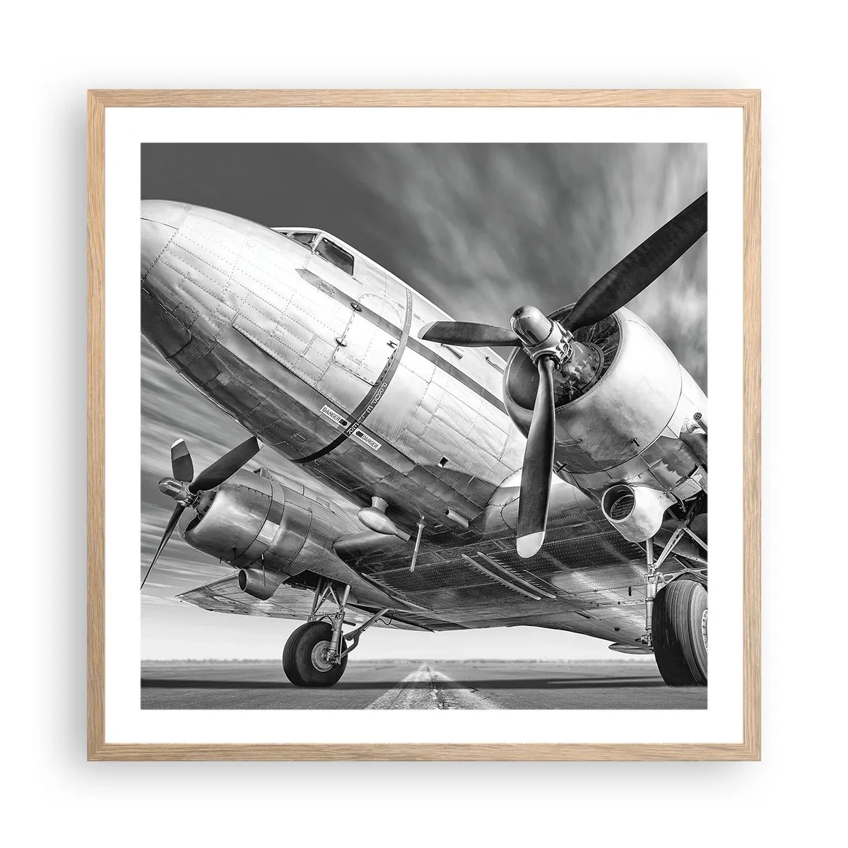 Poster in cornice rovere chiaro - Sempre pronto al volo - 60x60 cm