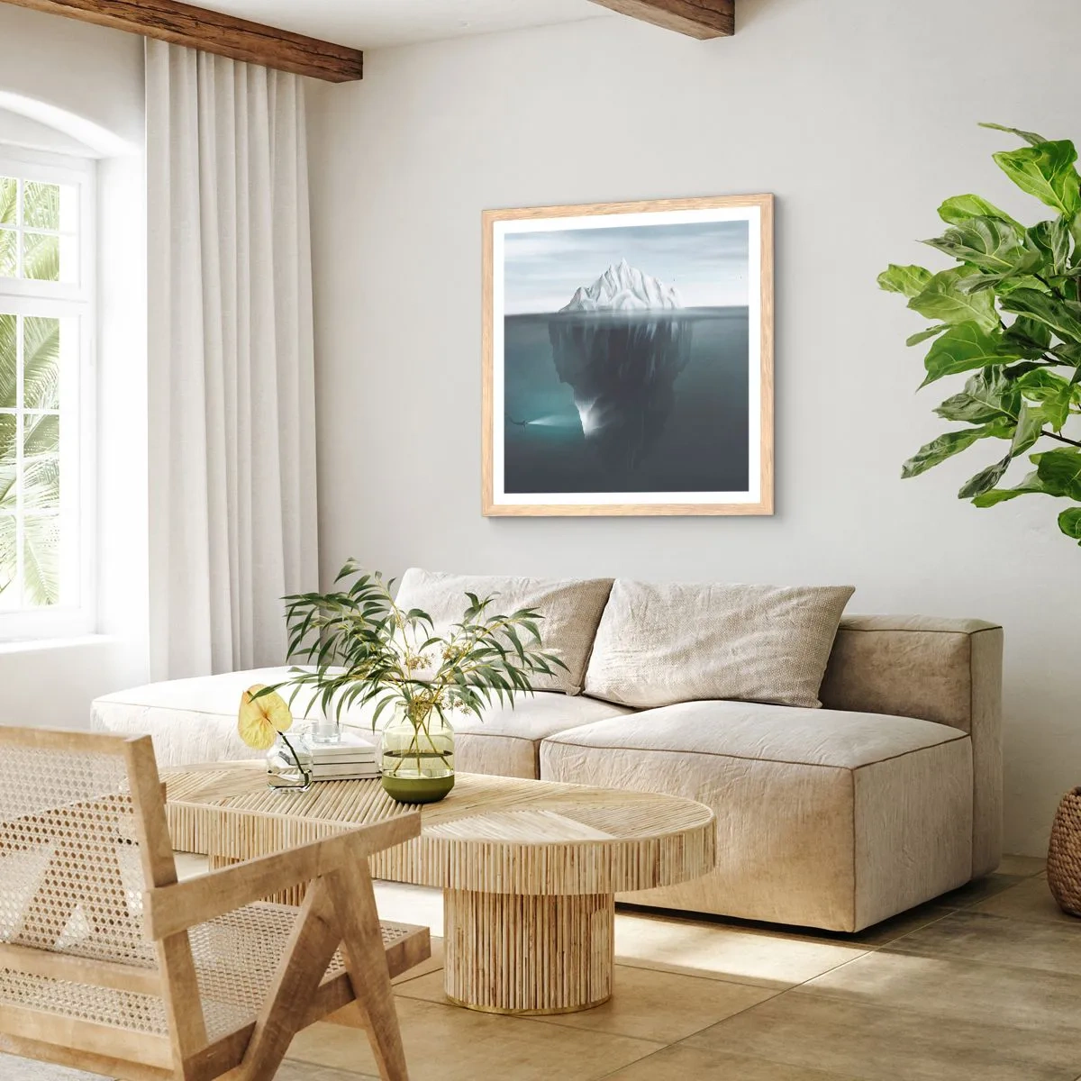 Poster in cornice rovere chiaro - Mistero sottomarino - 60x60 cm