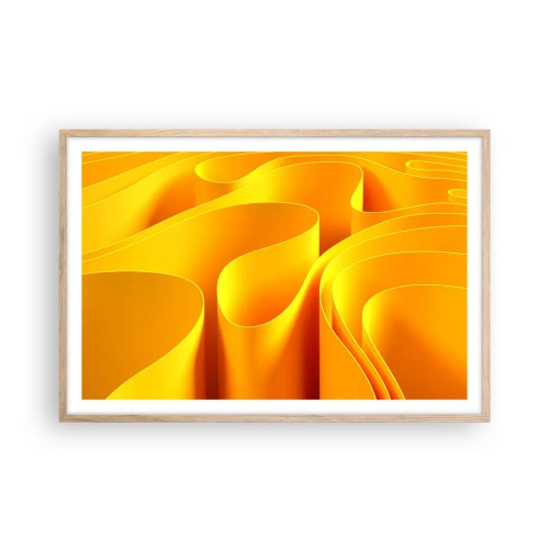 Poster in cornice rovere chiaro - Come onde di sole - 91x61 cm