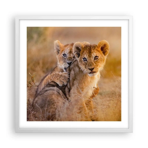 Poster in cornice bianca - Non disturbare! Giochiamo - 50x50 cm