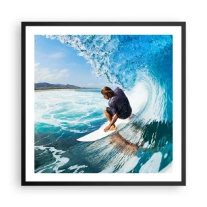 Poster in cornice nera - Ballando con le onde - 60x60 cm