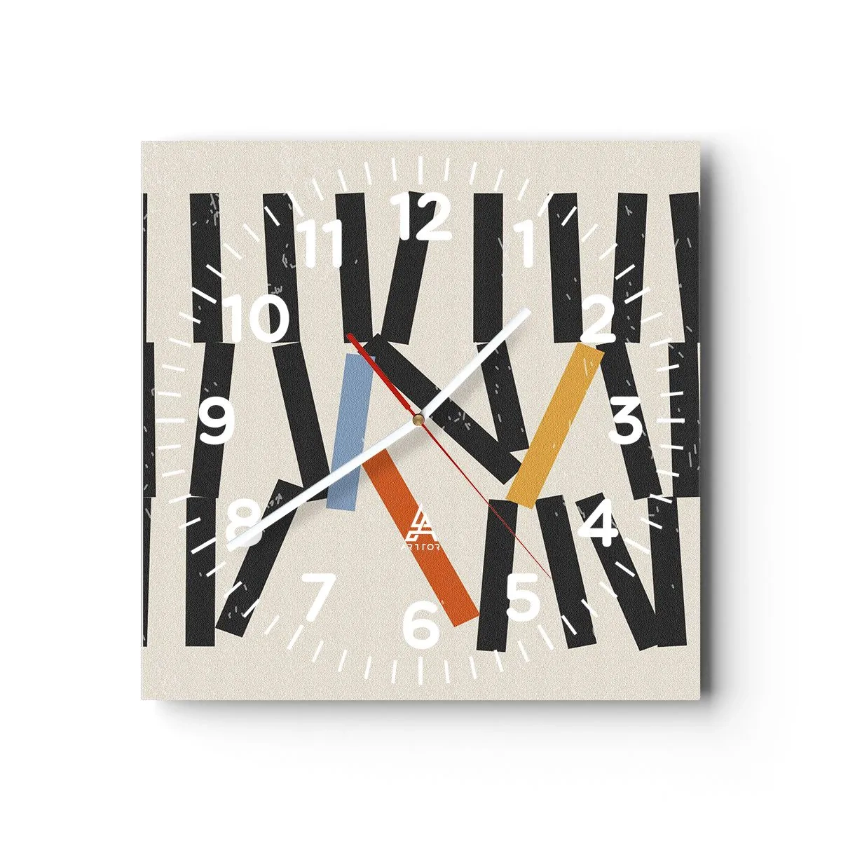 Orologio da parete - Orologio in Vetro - Composizione: domino - 40x40 cm