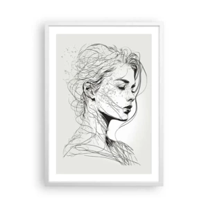 Poster in cornice bianca - Ritratto pensieroso - 50x70 cm