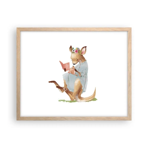 Poster in cornice rovere chiaro - Mamma, leggimi - 50x40 cm