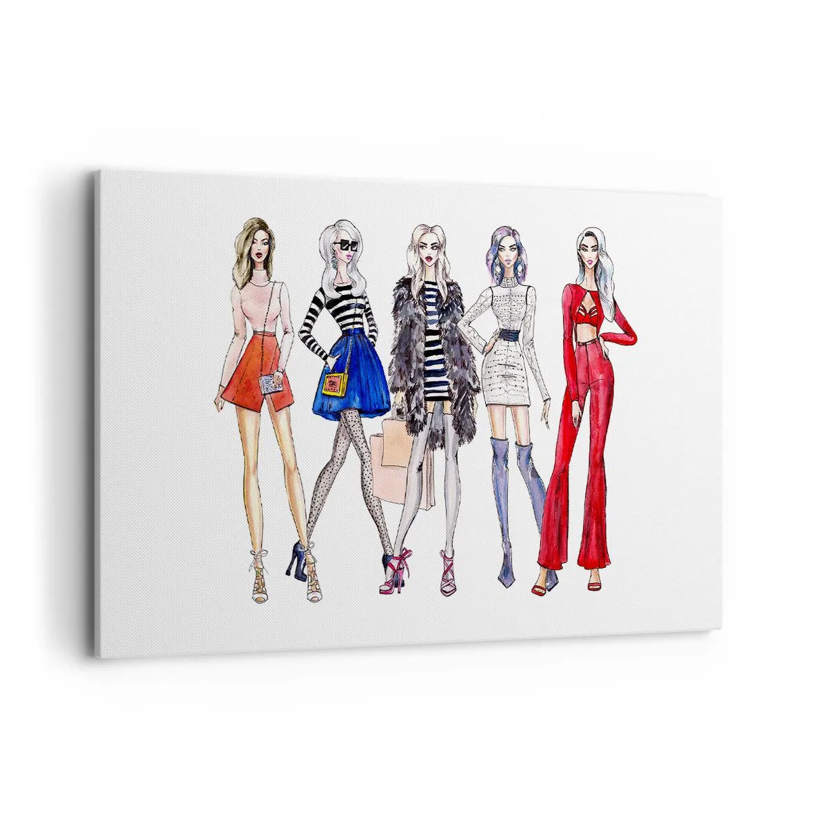 Quadro su tela - Stampe su Tela - Illustrazioni eleganti di silhouette di moda - 120x80cm - Every week Fashion Week - Decorazione murale moderna per soggiorno e camera da letto ARTTOR