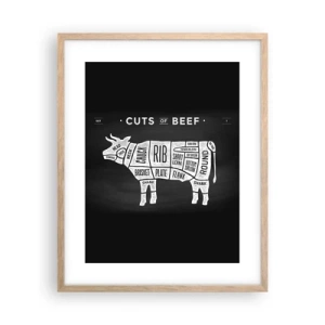 Poster in cornice rovere chiaro - Il sillabario del macellaio - 40x50 cm