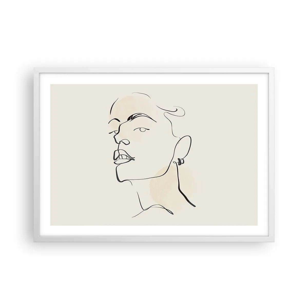 Poster in cornice bianca - Sguardo fiero - 70x50 cm