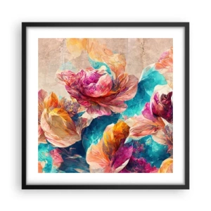 Poster in cornice nera - Lo splendore colorato del bouquet - 50x50 cm