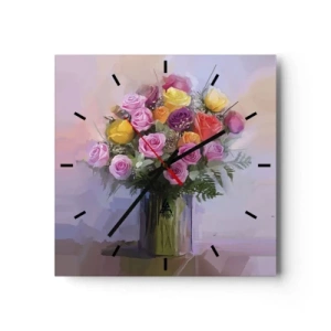 Orologio da parete - Orologio in Vetro - Bellezza immobile - 40x40 cm