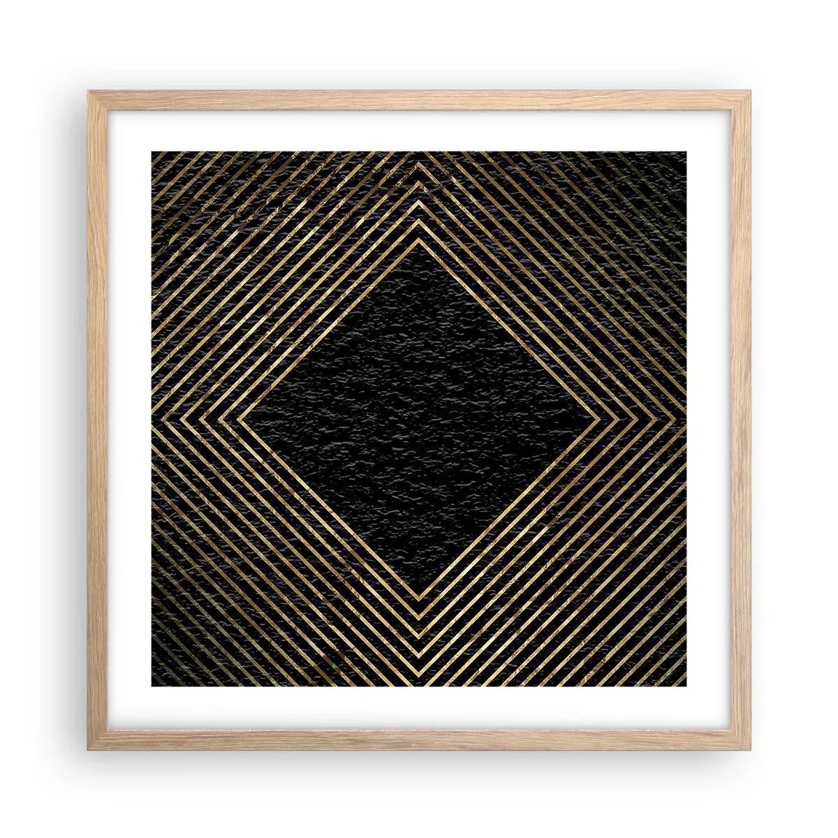 Poster in cornice rovere chiaro - Geometria in stile glamour - 50x50 cm
