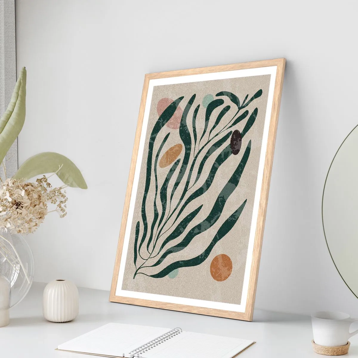 Poster in cornice rovere chiaro - Tra il verde - 61x91 cm