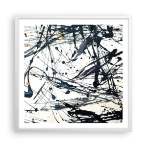 Poster in cornice bianca - Astrazione espressionistica - 60x60 cm