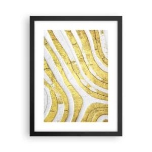 Poster in cornice nera - Composizione in bianco e oro - 30x40 cm
