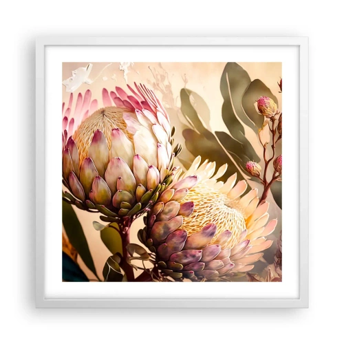 Poster in cornice bianca - Tenero abbraccio - 50x50 cm