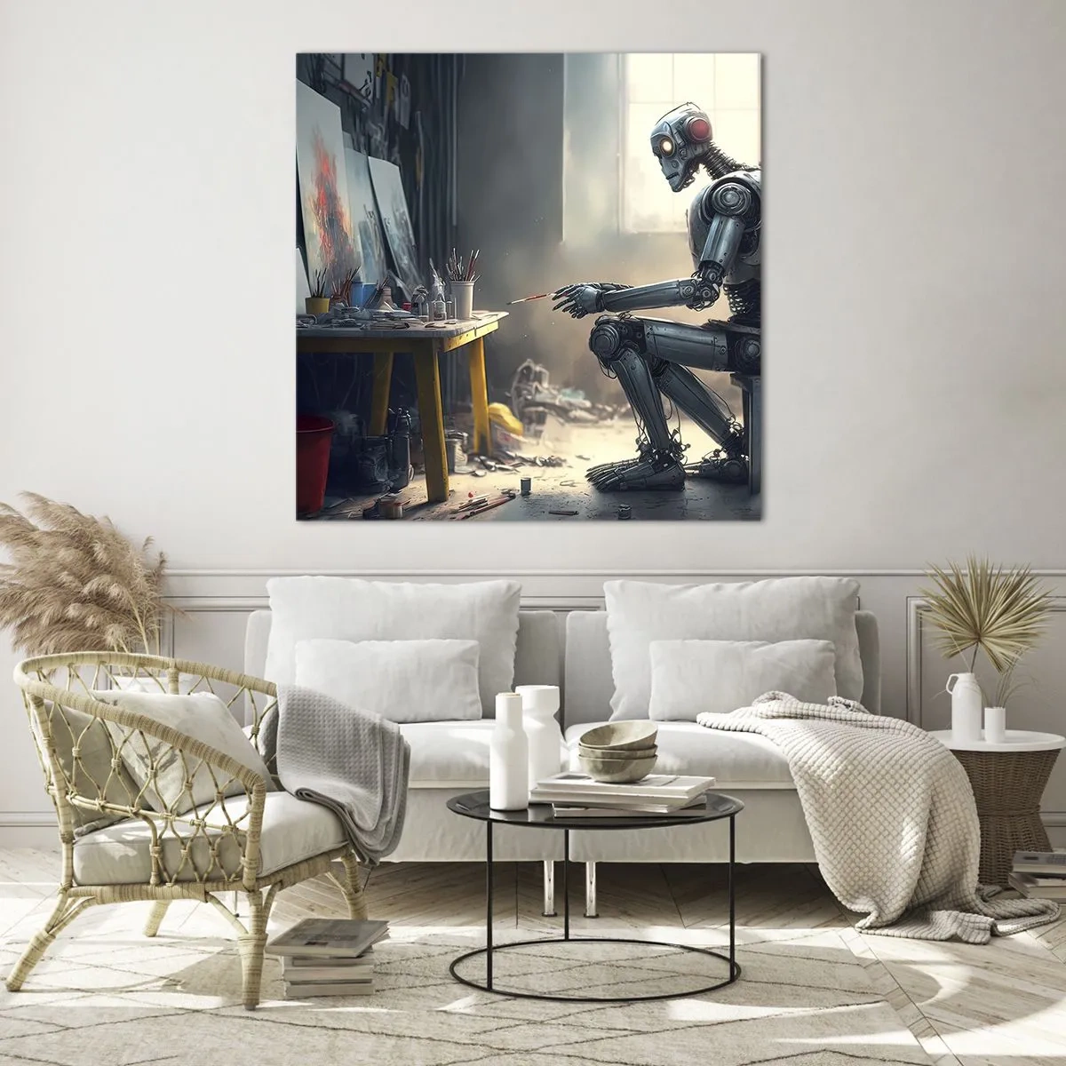 Quadro su vetro - Atto creativo - 30x30 cm