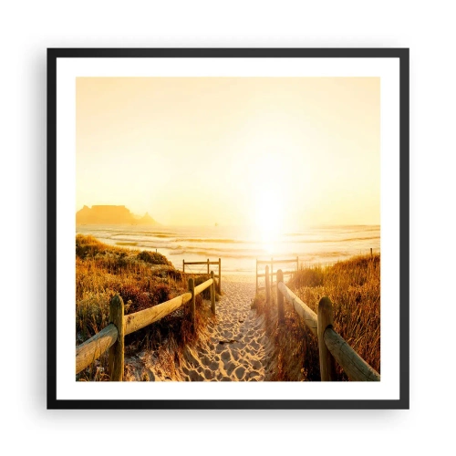 Poster in cornice nera - Attraverso la duna, verso il sole - 60x60 cm