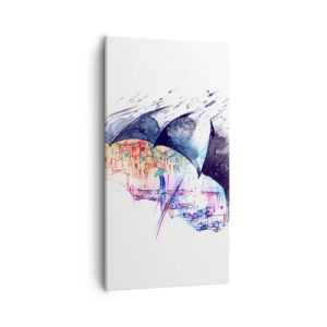 Quadro su tela - Stampe su Tela - Passeggiata sotto la pioggia - 55x100 cm