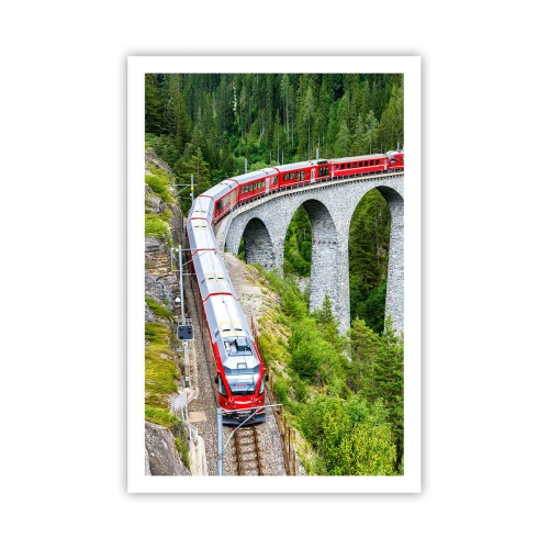 Poster - Il treno tra i monti - 61x91 cm