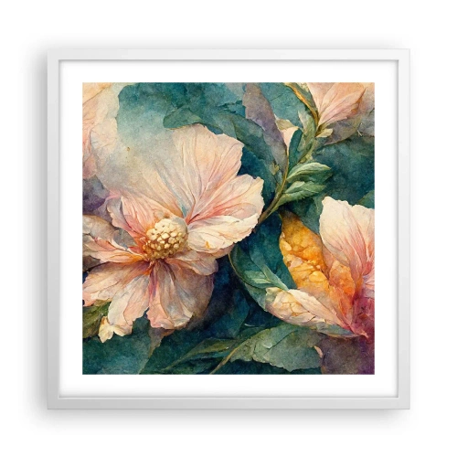 Poster in cornice bianca - Delicatezza pura - 50x50 cm