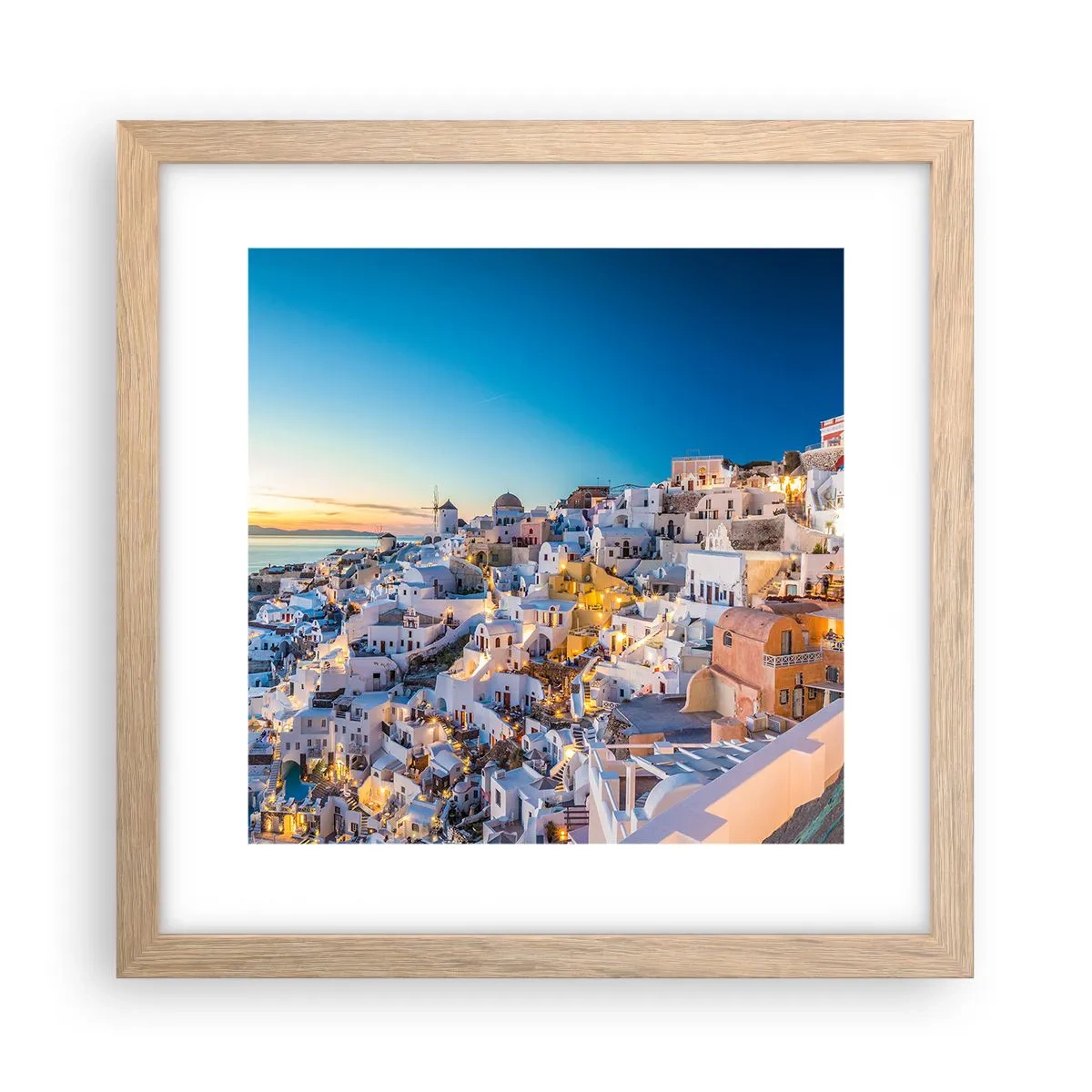 Poster in cornice rovere chiaro - Essenza della grecità - 30x30 cm