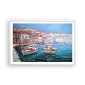 Poster in cornice bianca - Golfo italiano - 91x61 cm