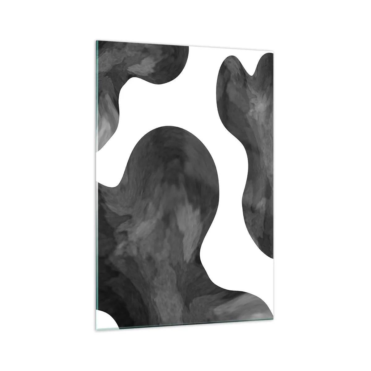 Quadro su vetro - Motivo astratto nei toni del grigio e del bianco - 70x100cm - Via Lattea - Decorazione murale moderna per soggiorno e camera da letto ARTTOR