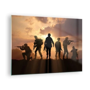 Quadro su vetro - Fratelli d'armi - 70x50cm - Brothers in arms - Decorazione murale moderna per soggiorno e camera da letto ARTTOR