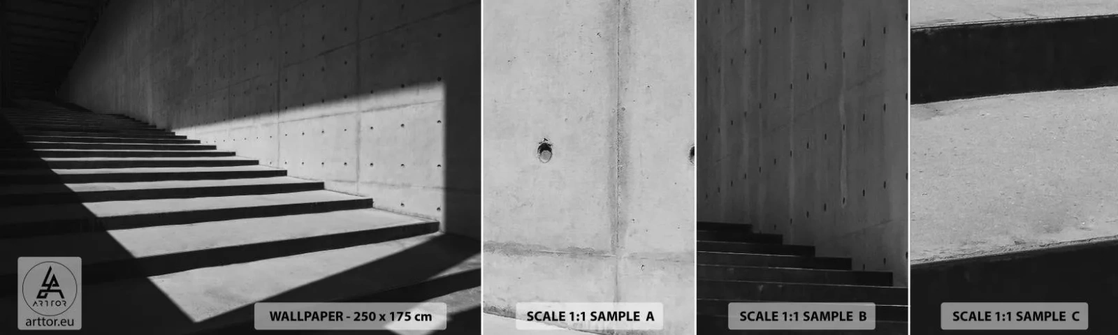 Campione Di Fotomurale Standard Eco - La bellezza severa del modernismo - Industriale, Architettura, Scale - 100x30 cm