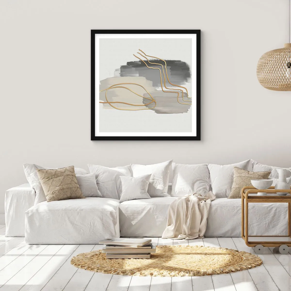 Poster in cornice nera - Durata e movimento - 60x60 cm