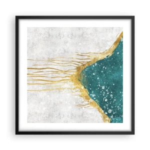 Poster in cornice nera - Flusso dorato - 50x50 cm