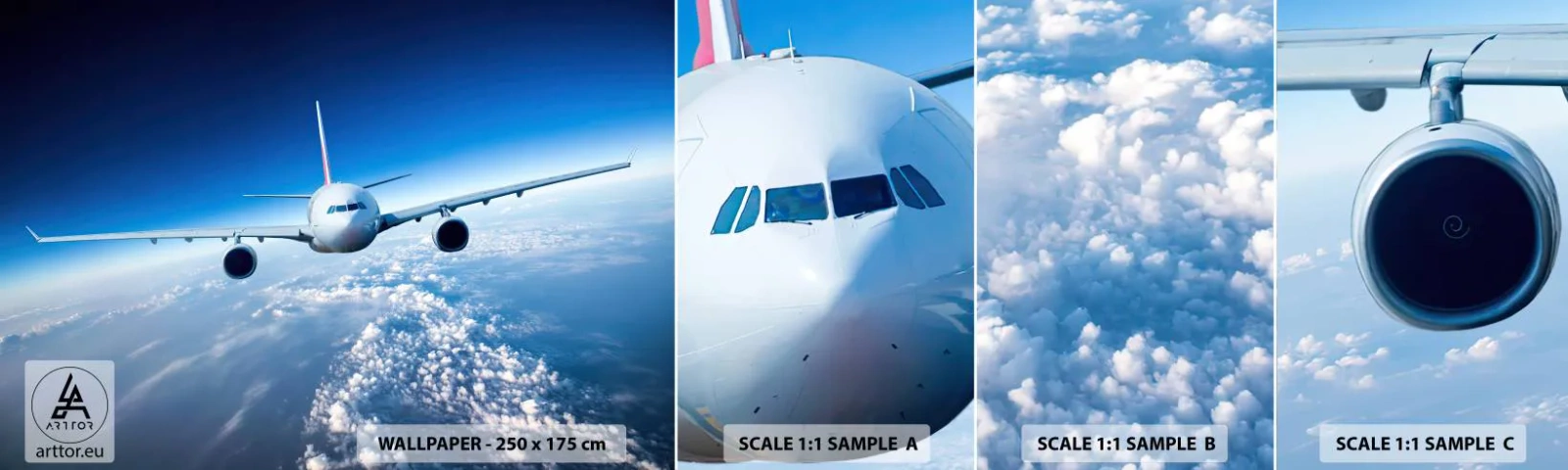 Campione di Fotomurale Adesivo Deluxe Sticker - Voglia di volare - Aereo, Aereo, Viaggio - 100x30 cm