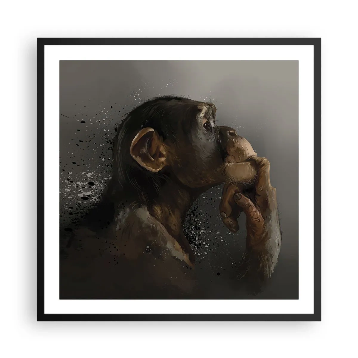 Poster in cornice nera - Sicuramente un pensatore - 60x60 cm