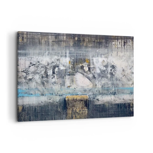 Quadro su tela - Stampe su Tela - Composizione astratta in toni freddi - 120x80cm - Talvolta è facile, talvolta è difficile - Decorazione murale moderna per soggiorno e camera da letto ARTTOR