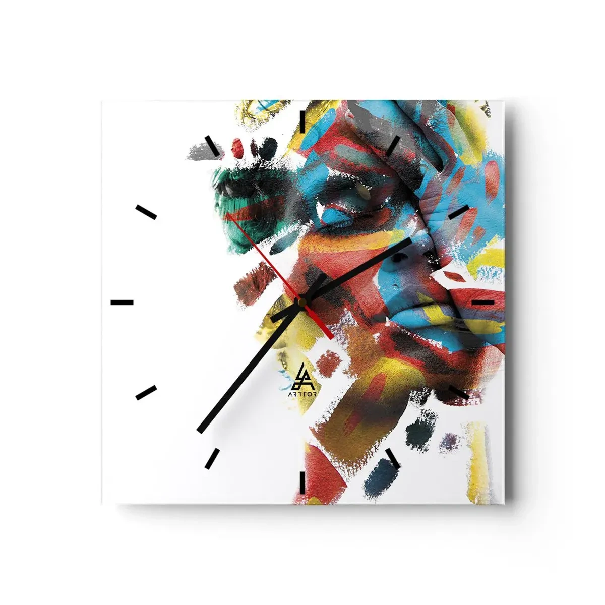 Orologio da parete - Orologio in Vetro - Personalità colorata - 40x40 cm