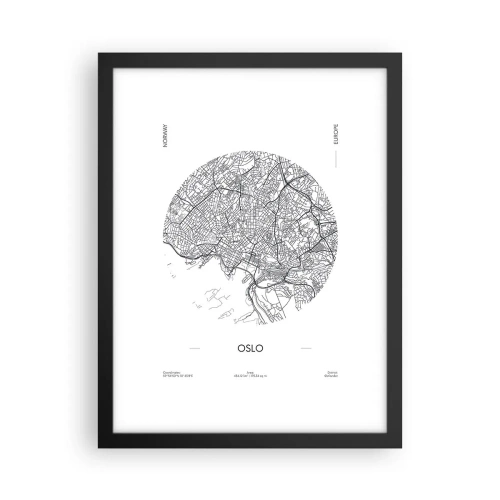 Poster in cornice nera - Anatomia di Oslo - 30x40 cm