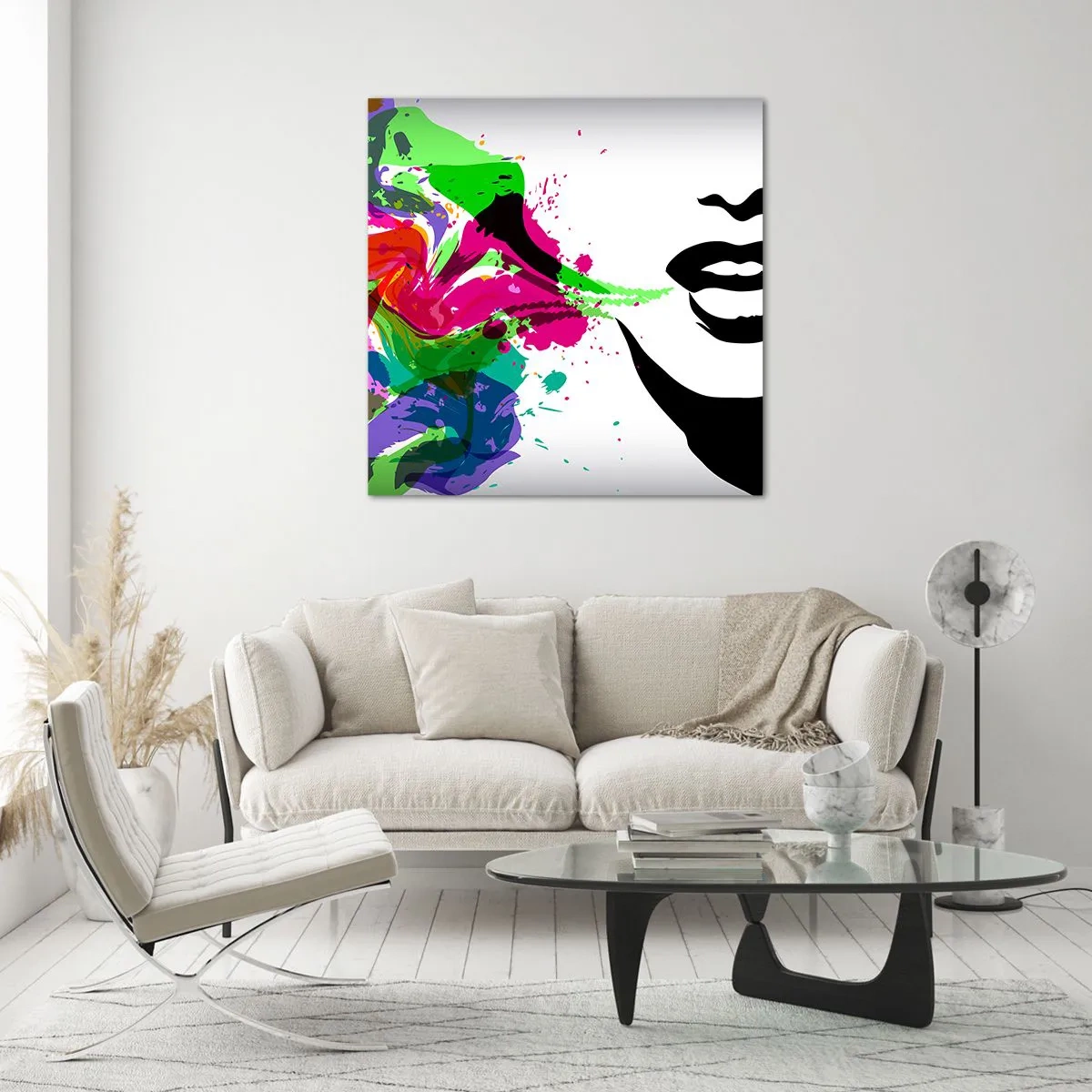 Quadro su vetro - Racconto nei colori dell'arcobaleno - 30x30 cm