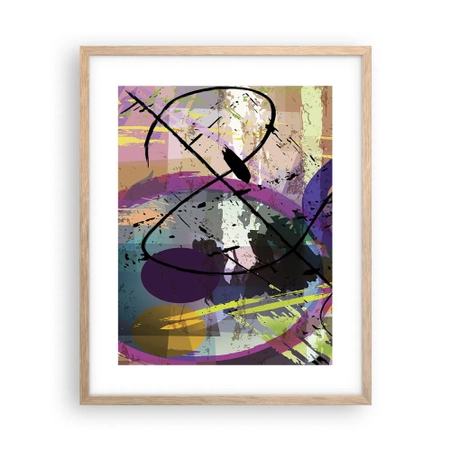 Poster in cornice rovere chiaro - Per la via diritta o tortuosa - 40x50 cm