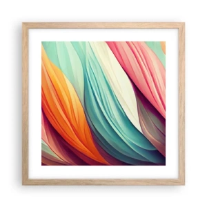 Poster in cornice rovere chiaro - Intreccio arcobaleno - 40x40 cm