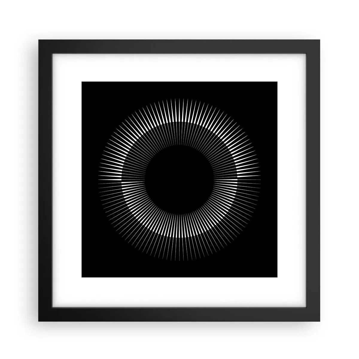 Poster in cornice nera - Sole nero - 30x30 cm