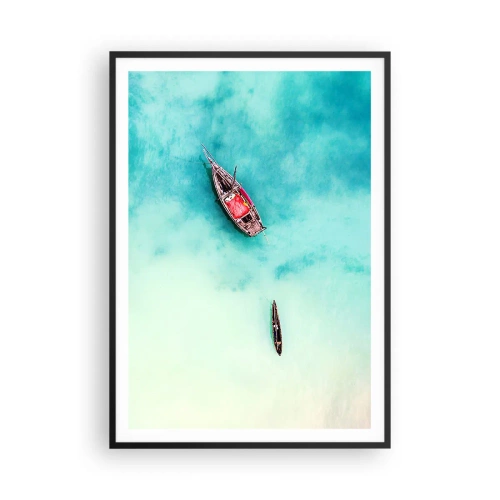 Poster in cornice nera - Nelle spiagge di Zanzibar, quando c'è troppa acqua... - 70x100 cm