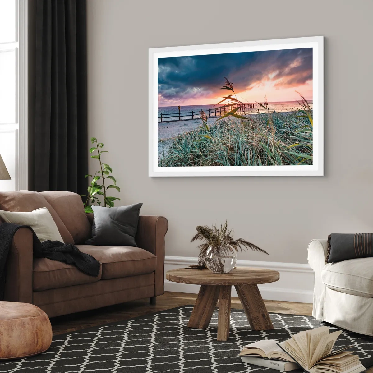 Poster in cornice bianca - Non andrà via col vento - 91x61 cm