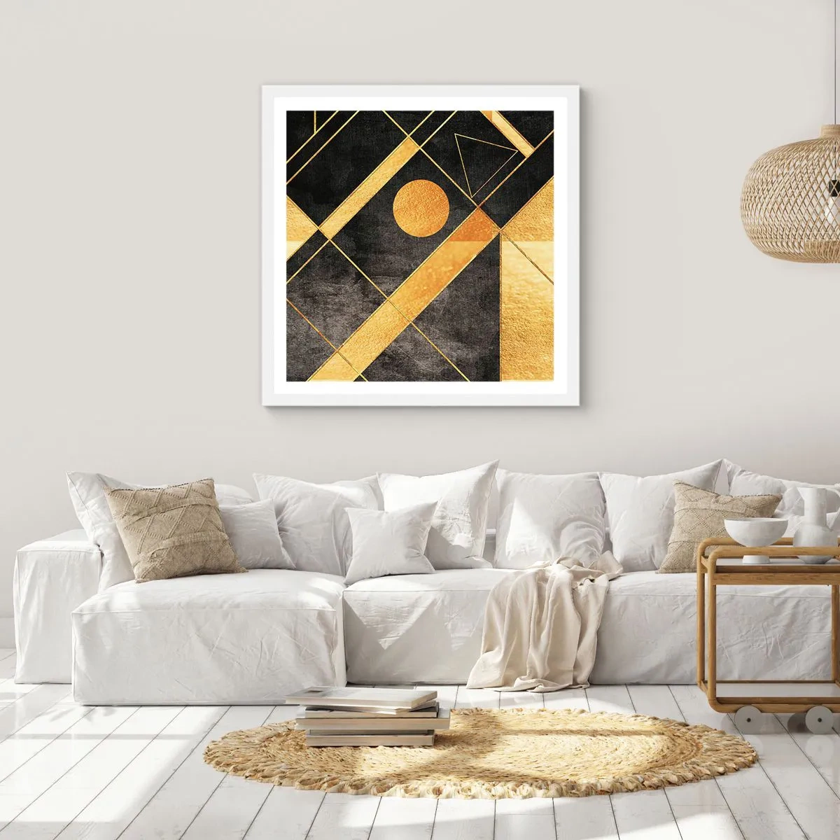 Poster in cornice bianca - Sole del deserto - 40x40 cm