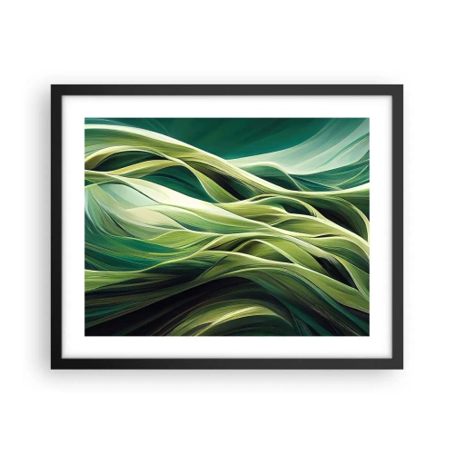 Poster in cornice nera - Gioco astratto in verde - 50x40 cm