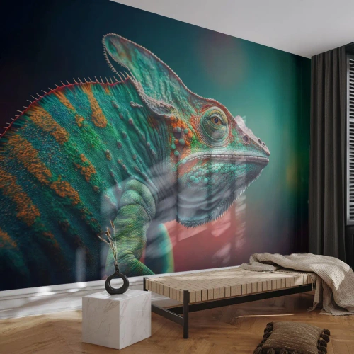 Fotomurali Autoadesivo Deluxe Sticker - Mi vedi? Non va bene... - Camaleonte, Animali, Rettile - 250x175 cm