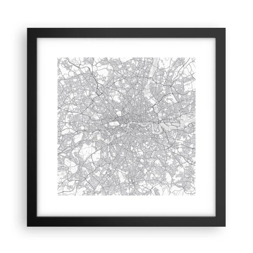 Poster in cornice nera - Mappa del labirinto di Londra - 30x30 cm